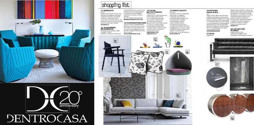 Новый диван Dee Dee БертО - главный предмет в списке покупок в журнале DentroCasа