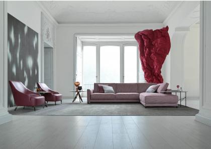 Кресла Emilia из красной кожи с диваном Tommy - BertO