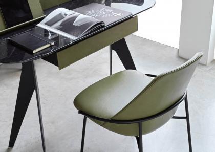 Зеленый стул Jackie с письменным столом