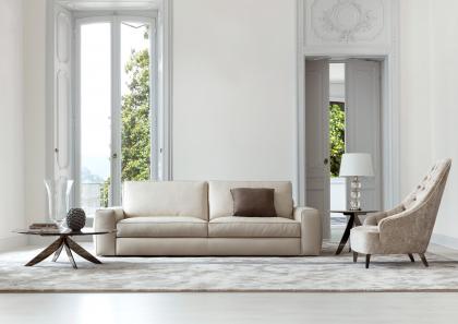 Современный кожаный диван Joey - Вариант Комфорт с высокими спинками и менее глубокими сидениями