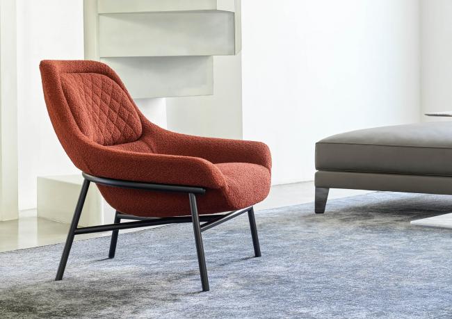 Кресло по дизайну со структурой из стали Hanna – Berto Salotti