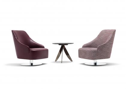 Вращающееся кресло Emilia с основой из стали на заказ (MDFF2020) – BertO Salotti